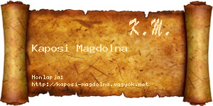 Kaposi Magdolna névjegykártya